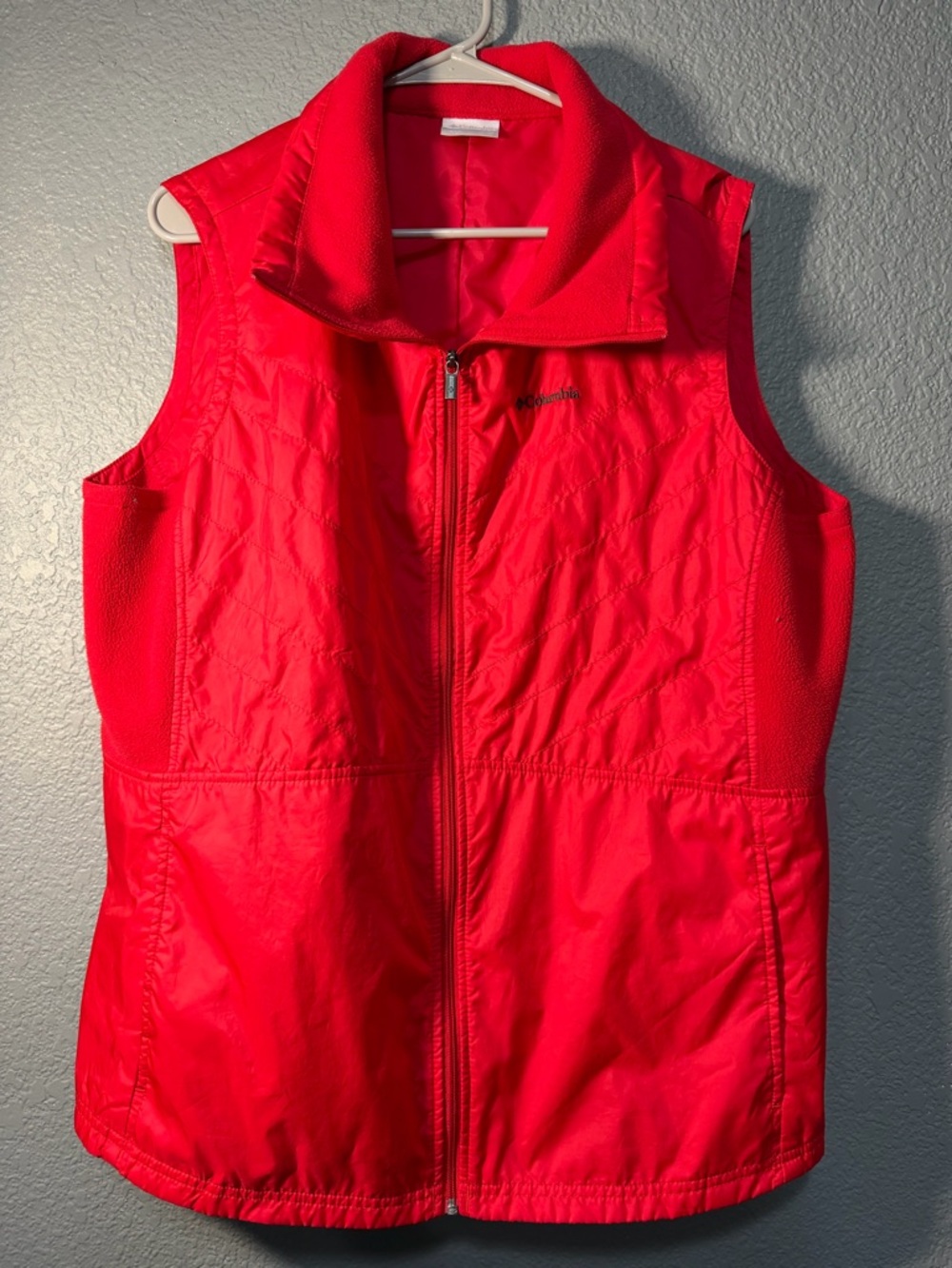 Columbia Red Quilted Fleece Vest